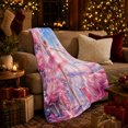 thumbnail image 3 of Peony Ballerina with Ribbons and City Skyline, Dreamy Impressionist Style for Ballet Lovers, Birthday Gift, Cozy Flannel Blanket for Bedroom and Living Room, Home Decor, 3 of 9
