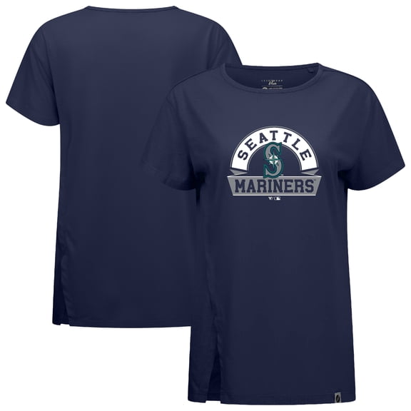 Women's Levelwear Navy Seattle Mariners Influx Banner Arch T-Shirt