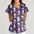 thumbnail image 2 of BDPORKAS Scrubs for Women Nursing Uniform Lightweight Short Sleeve Scrubs Cute Animal Graphic Print Soft V Neck Working Tshirts with Pockets, 2 of 6