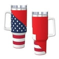 thumbnail image 2 of 40 OZ Ice Bully Cup with Handle and Straw Usa Switzerland Pattern, Double Wall Stainless Steel Tumbler Travel Coffee Cup with Lid for Christmas Present, 2 of 8