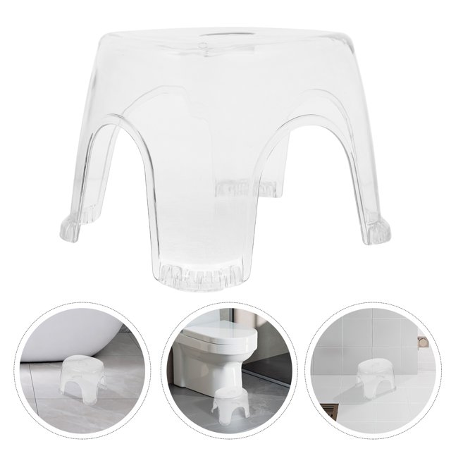 DEEPCRAFF Clear Plastic Shower Chair Comfortable Foot Stool for Bath and Shower Areas