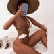thumbnail image 3 of Gibobby Trajes de Baño Mujer Completo Traje de baño Monokinis para mujer Traje de baño Bikini Traje de baño Monokinis a juego con costuras de color(Café,G), 3 of 5