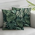 thumbnail image 2 of GOSMITH Green Tropical Palm and Banana Leaves Watercolor Short Plush Pillowcase Set - 2 Pack White, 2 of 6