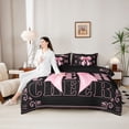 thumbnail image 4 of Erosebridal Cheerleader Bow Tie Twin Bedding Sets 7-Piece for Teens,Girls Gymnastics Cheer Team Bedding Comforter Set,Black Reversible,Microfiber Bedroom Decor, 4 of 6