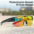 thumbnail image 4 of West Biking Photochromic Sports Glasses UV Protection Sunglasses Over for Glasses, Blue Frame Colorful Lens, 4 of 10
