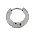 thumbnail image 4 of BEBERLINI Women Huggie Hoop Earrings Stainless Steel Silver Jewelry Gift Beveled Edge, 4 of 4