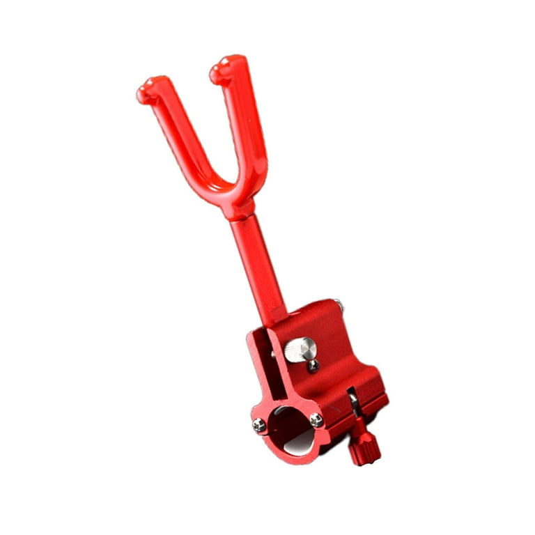 Fishing Rod Holder Fishing rod bracket lock Bracket Rotatable with Clamp  Fishing Accessories Fishing Pole Bracket Fishing Rod Racks for Fishing Gear  Red Short 