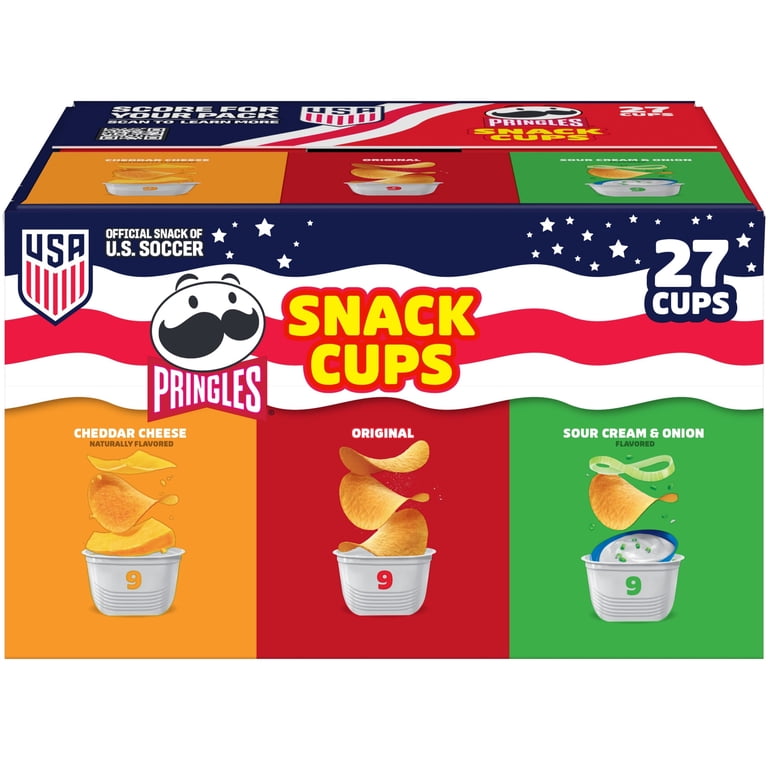 Pringles, Snack Cups, 3 Flavor Variety Pack 27 ct, Potato Crisps