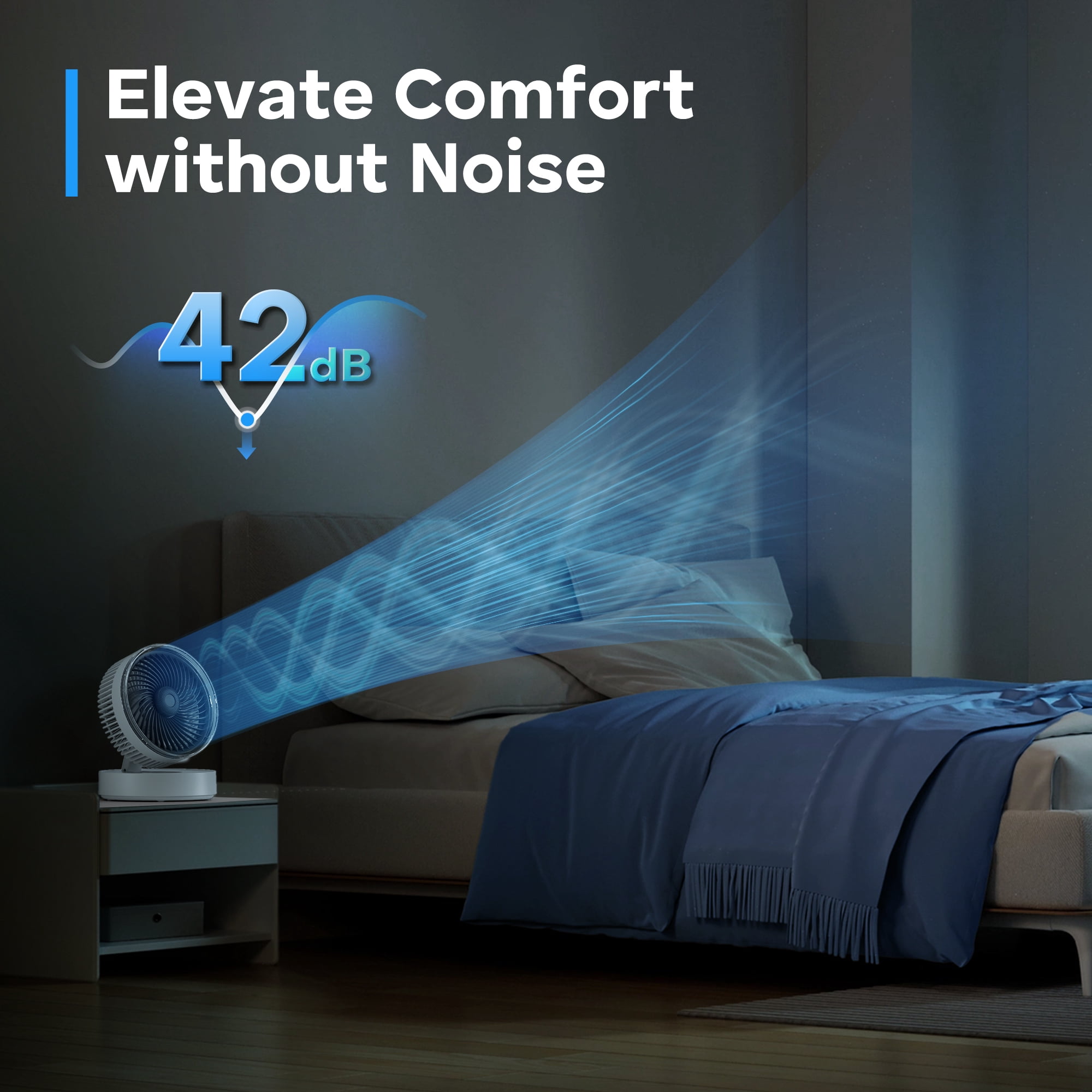 ALROCKET Desk Fans,90° Oscillating Air Circulator,4 Speeds,40ft Powerful Airflow,Oil Diffuser,Portable Fan for Bedroom, Office, Camping