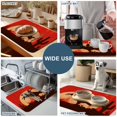 thumbnail image 5 of Western Cowboys Dish Drying Mats for Kitchen Counter, Black Bullfighting Silhouette Tropical Cactus Sunset Absorbent Coffee Bar Mat with Non-slip Rubber Backed Quick Drying Dish Rack Pad 16"x18", 5 of 9