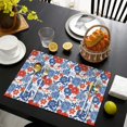 thumbnail image 4 of Pioneer Flower Floral Print Pattern Summer Placemats Table Placemats Set Of 4-Linen Kitchen Washable Placemats Table Mats 12x18 Inch Non-Slip Heat Resistant, 4 of 6