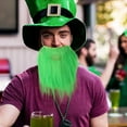 thumbnail image 5 of Oioii 9.84x7.87in St. Patrick's Day Green Decorative Beard - Lucky Irish Leprechaun Beard for Party Favors & Photo Props, Irish home decor, Green holiday decor, A, 5 of 8
