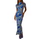thumbnail image 1 of Txlixc Vestido de manga corta femenino elegante impresión de cuello redondo vestido de fiesta de verano Txlixc  moda, 1 of 10