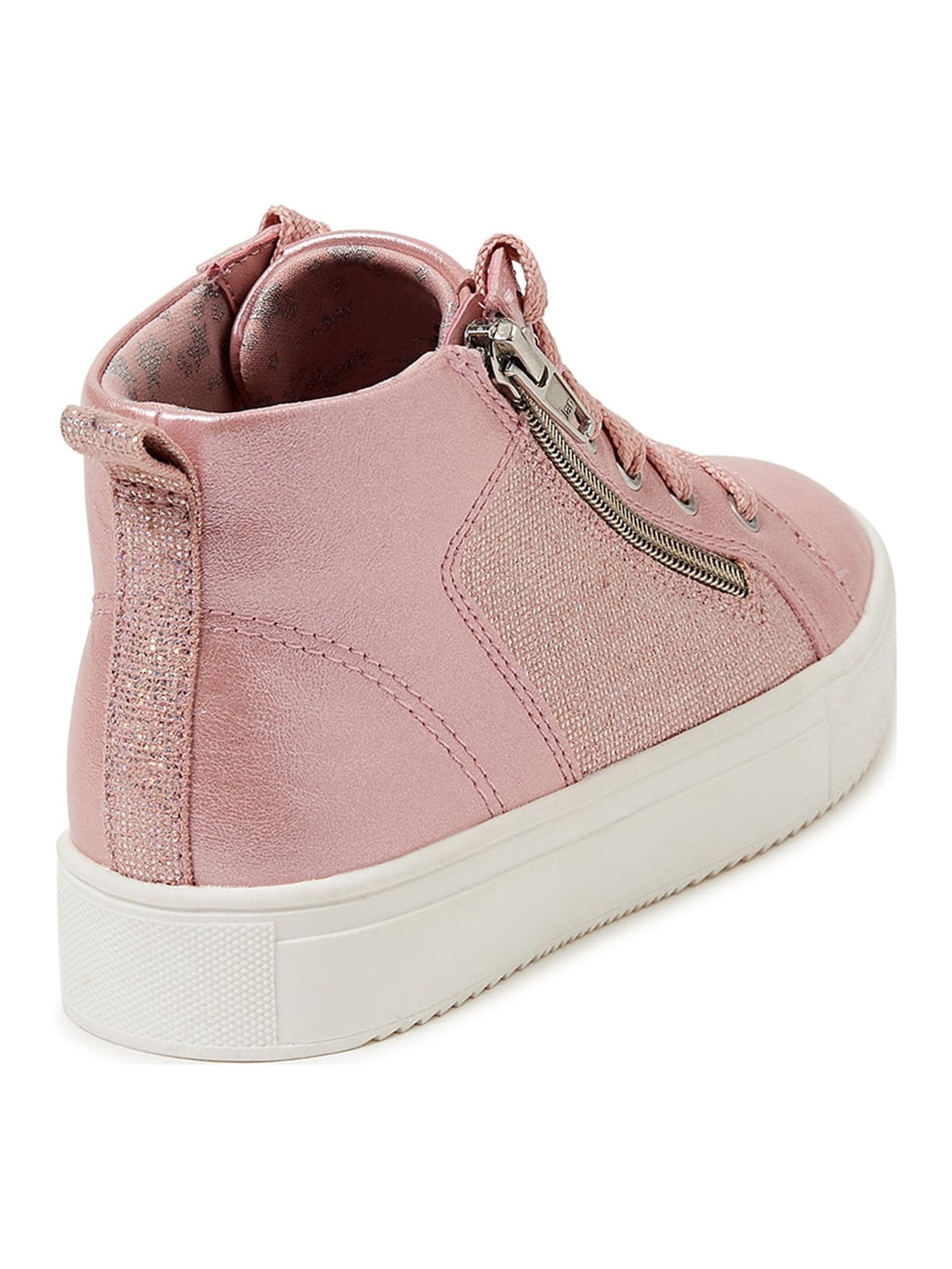 Wonder Nation Girls Casual Zipper High Top Sneakers, Sizes 13-6