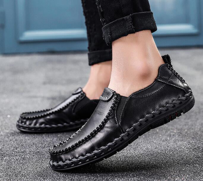 Mens Pumps Slip on Loafers Flats Walking Faux Leather Driving Moccasins Shoes D
