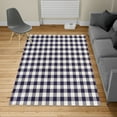 thumbnail image 2 of Plaid Turkish Area Rug, Lumberjack Fashion Buffalo Checks Pattern Retro Style Grid Composition, Soft Carpet for Living Room Decor with Distressed Look, 2.6' x 5', Navy Blue and White, by Ambesonne, 2 of 4