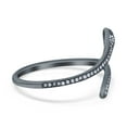 thumbnail image 2 of Black Tone, Simulated Cubic Zirconia Size-7 Petite Dainty Snake Ring Band 925 Sterling Silver, 2 of 7