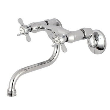 Kingston Brass  Essex Two-Handle 2-Hole Wall Mount Bathroom Faucet Polished Chrome Chrome Finish