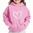 thumbnail image 2 of GigrtiJin Boy's and Girl's Hoodies Solid Color Heart Printed Long Sleeve Pocket Sweatshirt with Hood Casual Athletic Tops, 2 of 4