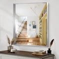 thumbnail image 4 of Arched Wall Mirror 24x20 Inch Black Metal Frame Tempered Glass Large Decorative Crystal Clear Shatterproof Mirror for Entryway Living Room Mantel Bathroom, 4 of 9