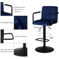 thumbnail image 4 of Duhome Elegant Lifestyle Velvet Bar Stools with Back Set of 2, Adjustable Barstools with Arms Modern Counter Stools Kitchen Bar Chairs Dark Blue, 4 of 7