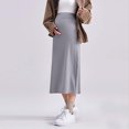 thumbnail image 4 of Ahabrexf Maternity Maxi Dresses, Solid Color Thickened Fall and Winter Outerwear Skirts for Pregnancy Fashion in Plus Size Loose-Fitting Mid-Length Styles, 4 of 6