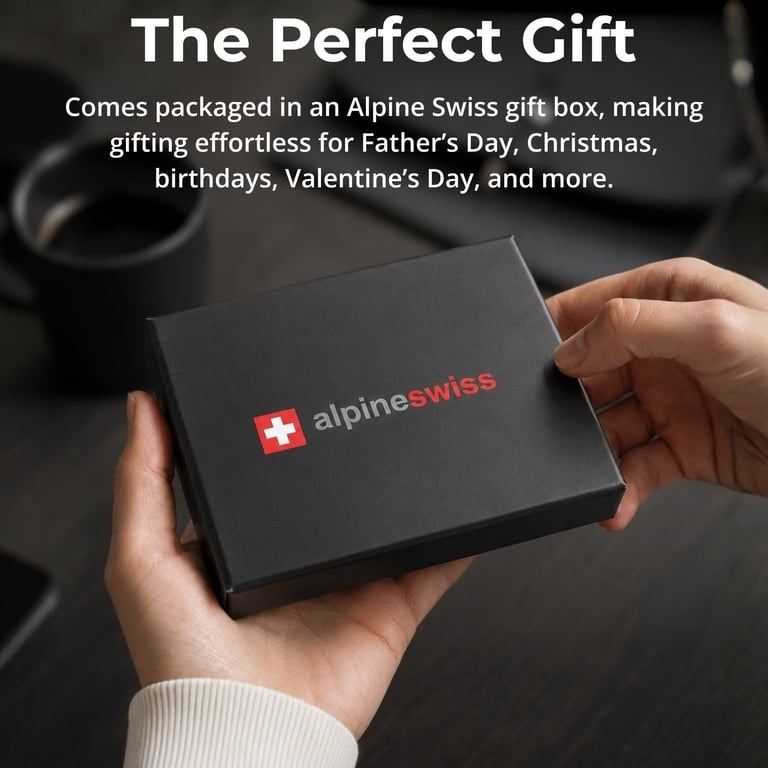 Alpine Swiss Men's Spring Money Clip Wallet, Brown photo 5