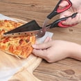 thumbnail image 3 of Pizza Scissors, Pizza Cutter with Shovel, Food-Grade Sharp Stainless Steel Blade and Soft Grip Handle, Multifunctional Kitchen Scissors, 27.5cm, Black/Grey, 3 of 7