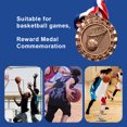thumbnail image 2 of Medalla 6 5 Cm Premios Baloncesto Con Cinta para El Cuello Juegos Dorados/plateados/bronces Campeonato, 2 of 9