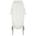 thumbnail image 5 of Edvintorg Streetwear Midi Skirt Women Summer Fashion Solid Skirt High Waist Bohemian Bandage Pockets A-Line Skirts Women's Clothing White S, 5 of 7