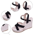 thumbnail image 5 of Rokment Women's Platform Wedges High Heels Dress Sandals 2026 Fashionable Leopard Print Open Toe Ankle Strap Casual Chunky Heeled Dressy Summer Shoes C Size 9.5, 5 of 7