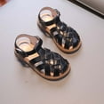 thumbnail image 4 of Dpityserensio Baby Girls Boys Children Toddler's Beach Shoes Soft Sole Toe Crash Sandals Roman Sandals Black 12-18 Months, 4 of 6