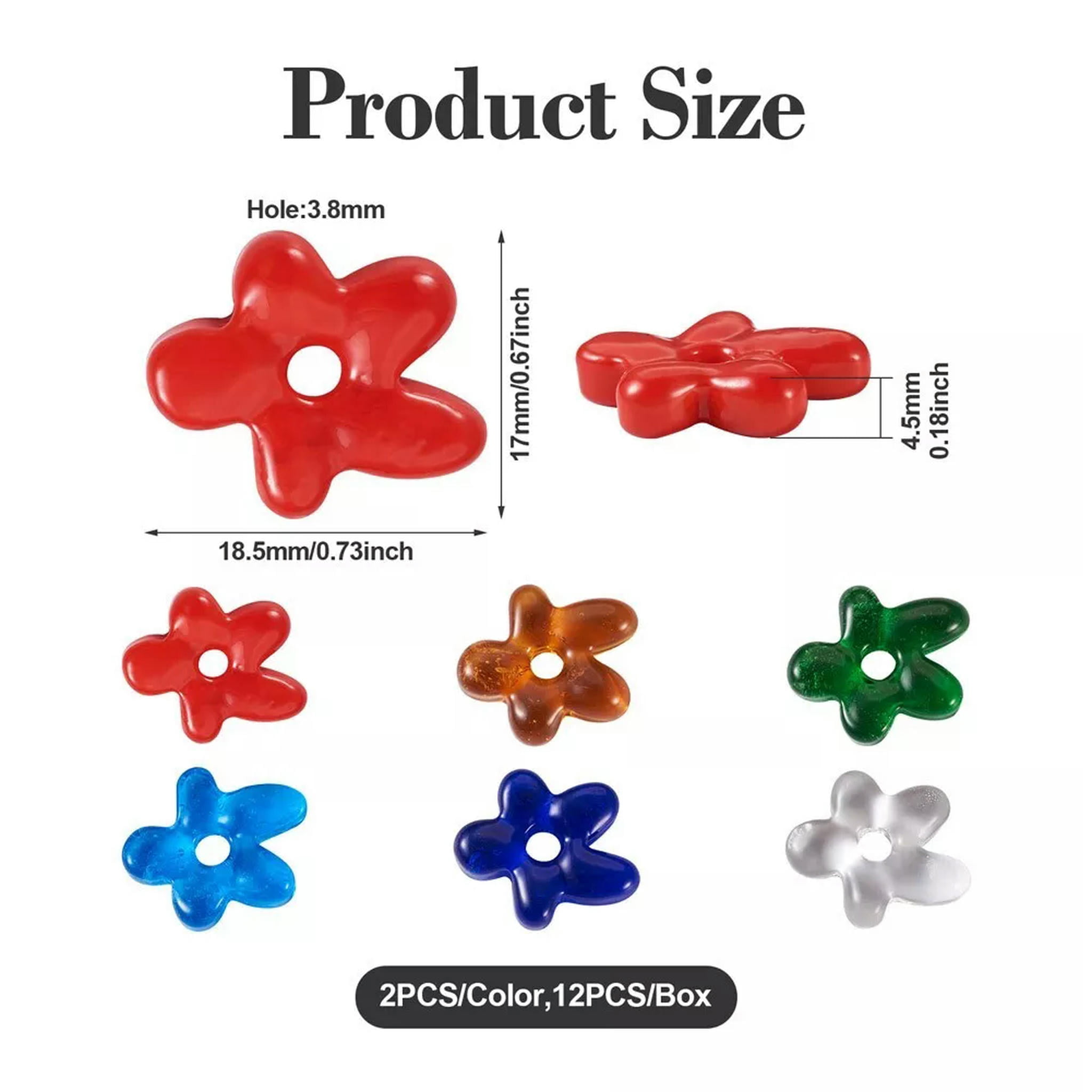 U8MO 1 Box Starfish Flower Glass Beads Spacer Crafts For DIY Jewelry Making 18.5x17mm