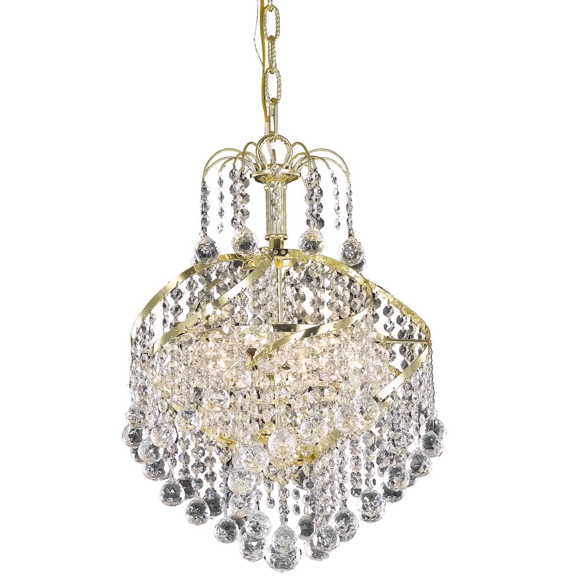 Pendants 3 Light Fixtures With Gold Finish Steel Material E12 Bulb 16" 120 Watts