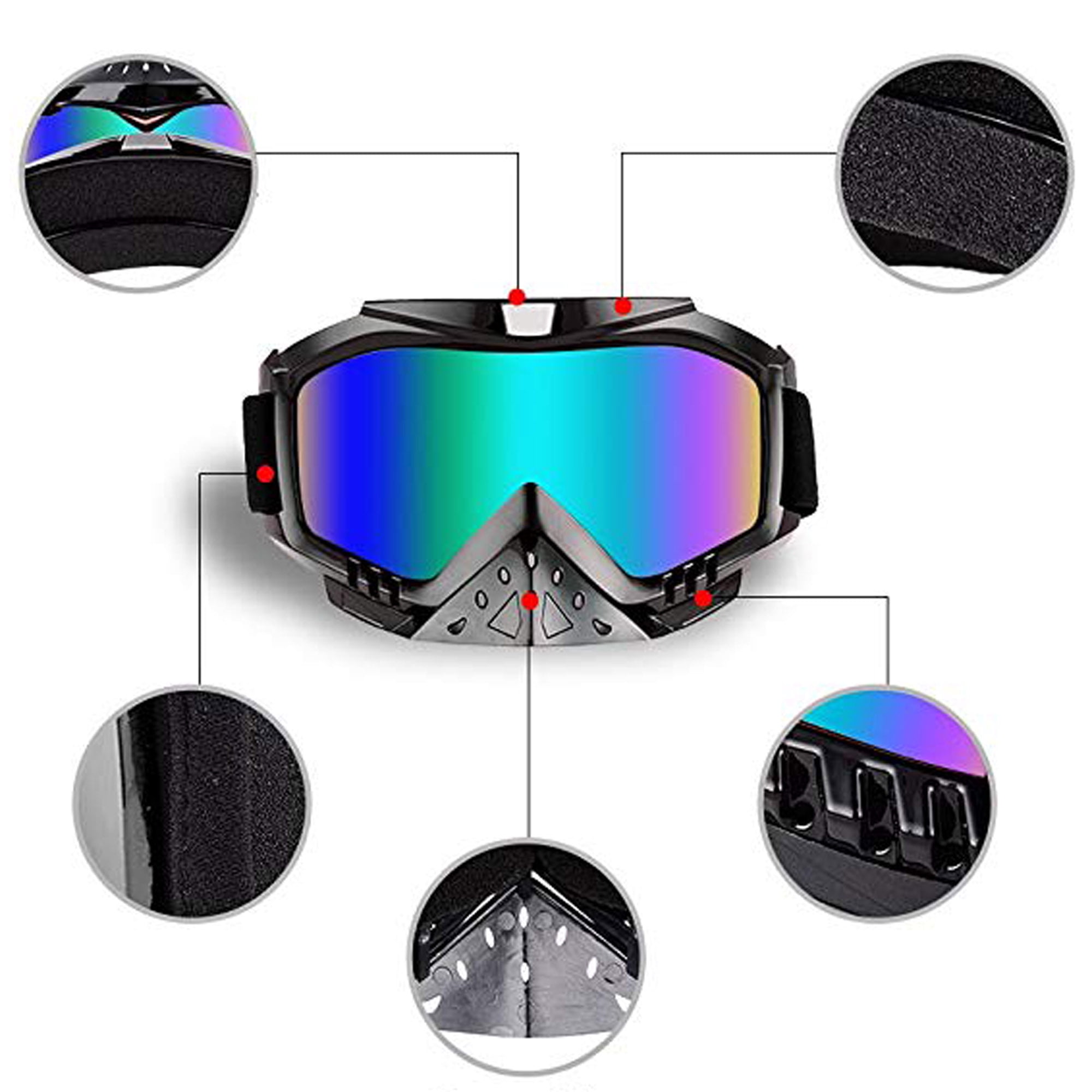 Motorcycle Goggle ATV Windproof Dustproof Anti Fog Safety Glasses ATV Racing 