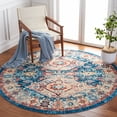 thumbnail image 2 of SAFAVIEH Riviera Jacob Oriental Polyester Machine Washable Area Rug, Blue/Gold, 6'7" x 6'7" Round, 2 of 8