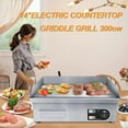 thumbnail image 7 of 22" Electric Countertop Flat Top Griddle 1600W 110V Non-Stick Commercial Restaurant Teppanyaki Grill Stainless Steel Adjustable Temperature Control 50~300℃, 7 of 7