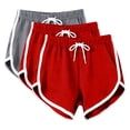 thumbnail image 2 of BLVB 3 Pack Womens Summer Shorts Drawstring High Waist Athletic Gym Sports Dance Shorts for Yoga Lounge Running with Pockets, 2 of 7