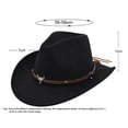 thumbnail image 2 of Hirigin Cowboy Hat for Women Men Cowgirl Hat Wide Brim Western Hats with Bull Head Panama Fedora Hat, 2 of 5