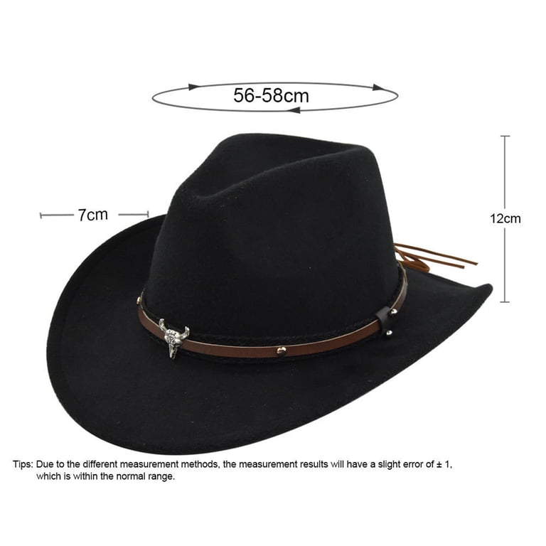 Women Men Felt Wide Brim Western Cowboy Hats Belt Buckle  display picture 1