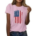 thumbnail image 6 of VKOYWKM American Flag T-Shirts for Women 4th of July Independence Day Graphic T Shirts Patriotic Crew Neck Short Sleeve USA Flag Graphic Tees, 6 of 7