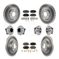 thumbnail image 1 of Transit Auto Front Rear Hub Bearings Assembly Coated Disc Brake Rotors and Semi-Metallic Pads Kit (10Pc) for Car Jeep Renegade Fiat 500X FWD - Left Right Side (Driver Passenger) KBB-131749, 1 of 11