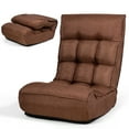 thumbnail image 1 of Giantex Chaise Longue de Sol Pliable, Chaise de Jeu avec Appui-Tête Réglable à 5 Positions et Dossier Réglable à 4 Positions, Sofa Inclinable Paresseux d'Intérieur, Café, 1 of 8