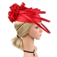 thumbnail image 7 of Hontri Heardband in Sale, Tea Party Headwear  Derby-Inspired, Spring Fascinator  Hat Headwear Pillbox Hat Cocktail Headband 1Pc Hair Accessories Red, 7 of 7