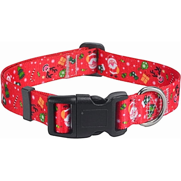 Christmas Dog Collar - Premium Adjustable Dog Collar for Small Medium Large Dogs (Christmas,M) Bee M (Neck 12.9-21.6", Width 3/4")