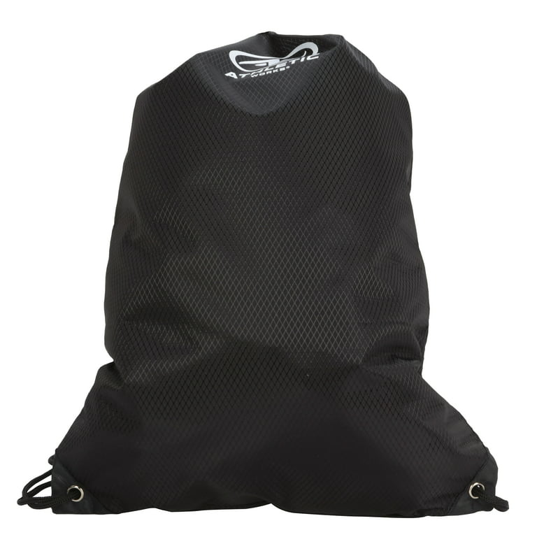 Athletic Works Unisex Adult Polyester Fitness Gym Cinch Sack Backpack, Black  