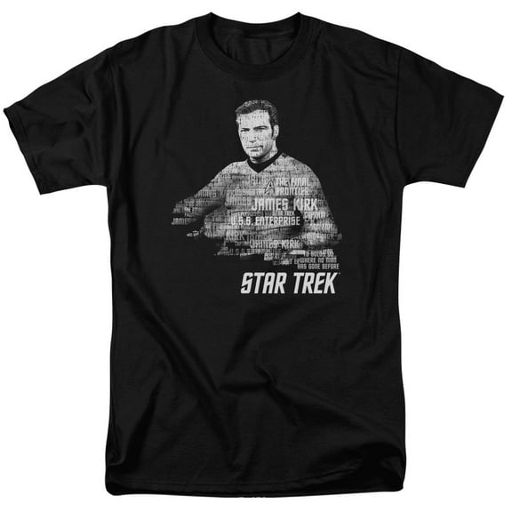 Star Trek Kirk Words Adult 18/1 T-Shirt Black