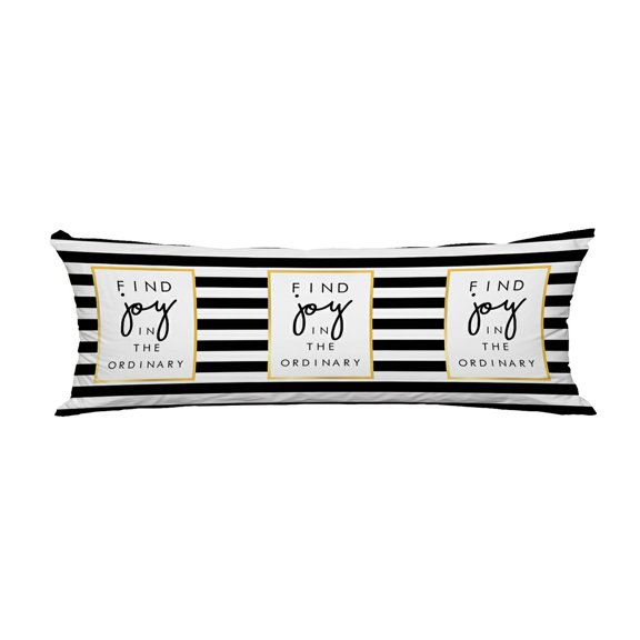 ECZJNT Slogan black white stripe Pillow Cover Body Pillowcase Pillow Protector 20x60 Inch