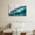 thumbnail image 2 of Elephant Stock Mammoth Wave Wall Art - Horizontal Multi Panel Canvas - Living Room Wall Decor - Beach Multi Panel - Turquoise And Teal Decor - 38" x 24", 2 of 8