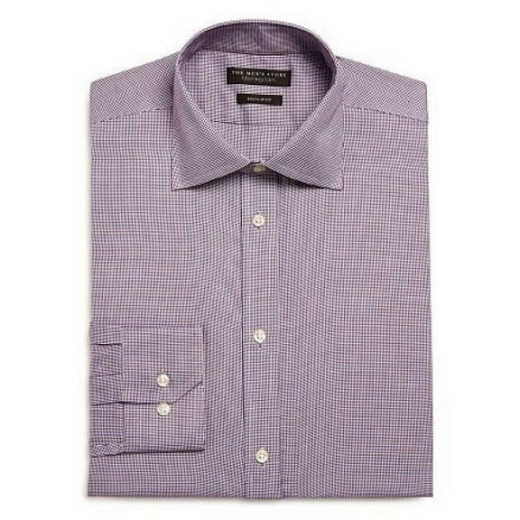 The Men's Store Micro Houndstooth Regular Fit Dress Shirt Blue Multi-15.5 32/33